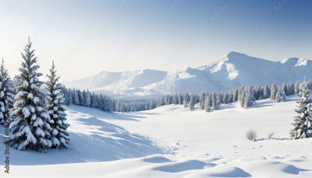 Obraz premium snow covered trees in the mountains