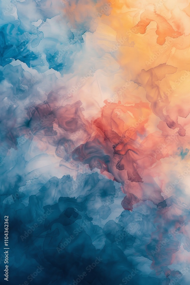 Obraz premium Celestial Tapestry: Ethereal Watercolor Sky