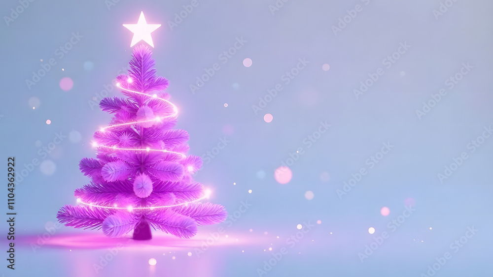 Mockup with space for text abstract purple christmas tree on festive background. Mockup with space for text abstract purple christmas tree on festive background.