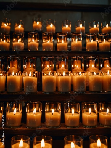Candles in a church setting.