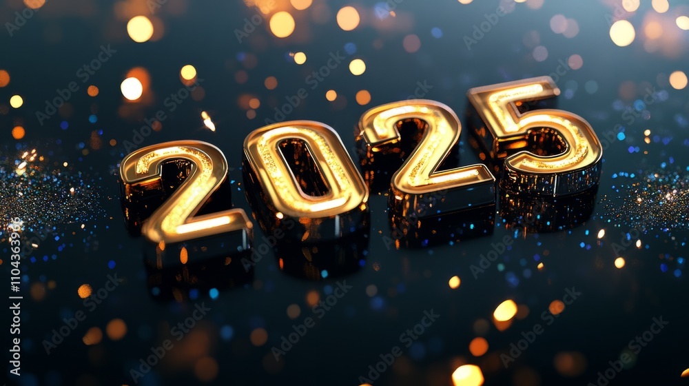 Happy New Year celebration template with golden and black colors background Happy New Year celebration template with golden and black colors background