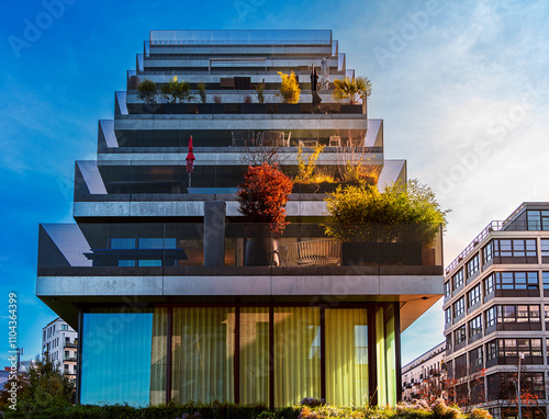 Obraz na płótnie moderne Hausfassaden und Architektur in Berlin-Tiergarten, Berlin, Deutschland w salonie