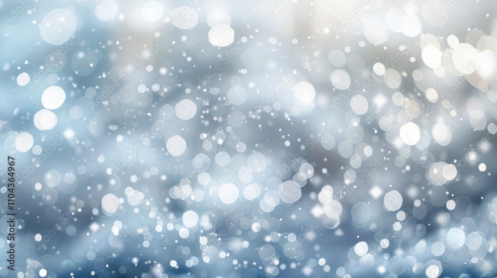 Obraz premium Multi-layered white, silver, and blue bokeh background.