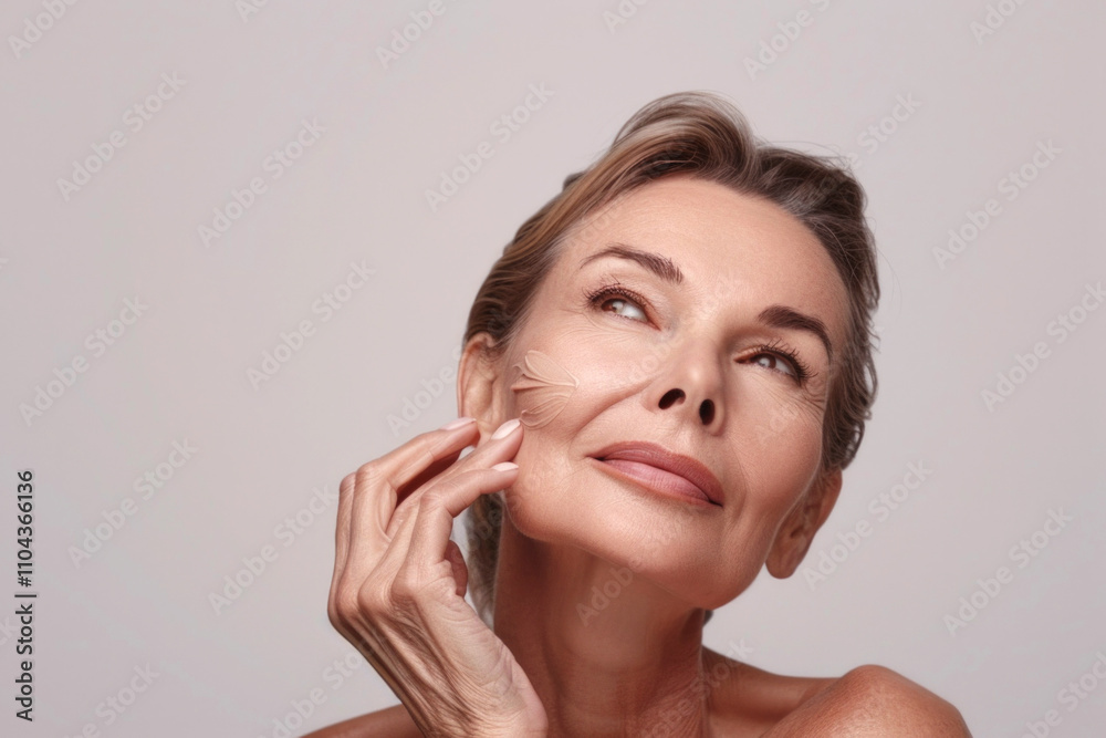 woman fifty years old on a white background close-up Generative AI woman fifty years old on a white background close-up Generative AI