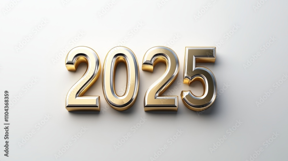 2025 gold for happy new year and holiday isolated on white 2025 gold for happy new year and holiday isolated on white
