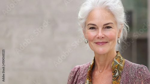 Embracing Modern Aging: Confident Older Woman Radiates Timeless Grace in Urban Setting