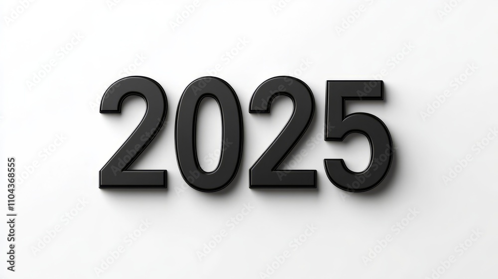 Black 2025 background isolated on white Black 2025 background isolated on white