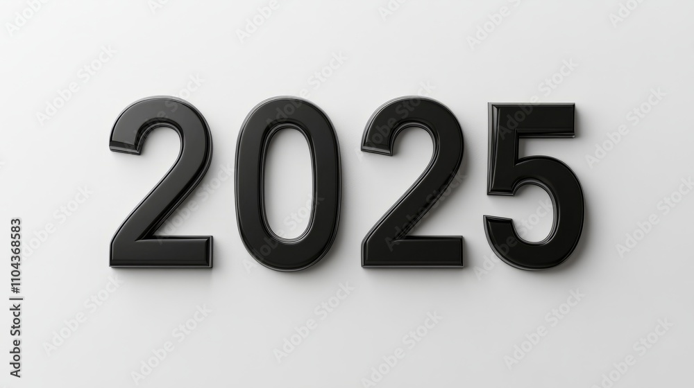 Black 2025 background isolated on white Black 2025 background isolated on white