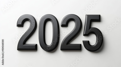 Black 2025 background isolated on white
