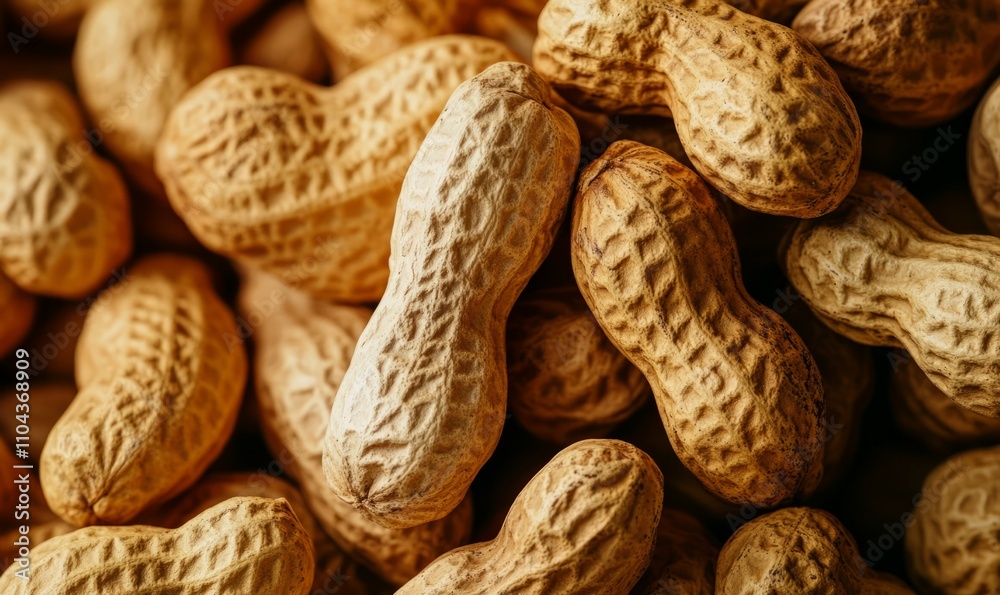 A bunch of peanuts are shown in a close up A bunch of peanuts are shown in a close up
