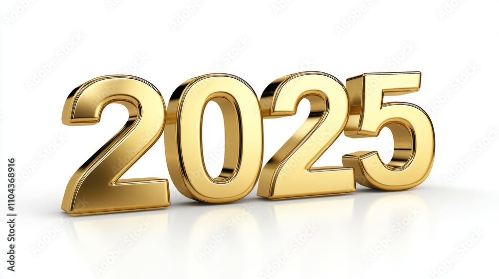 2025 gold for happy new year and holiday isolated on white 2025 gold for happy new year and holiday isolated on white