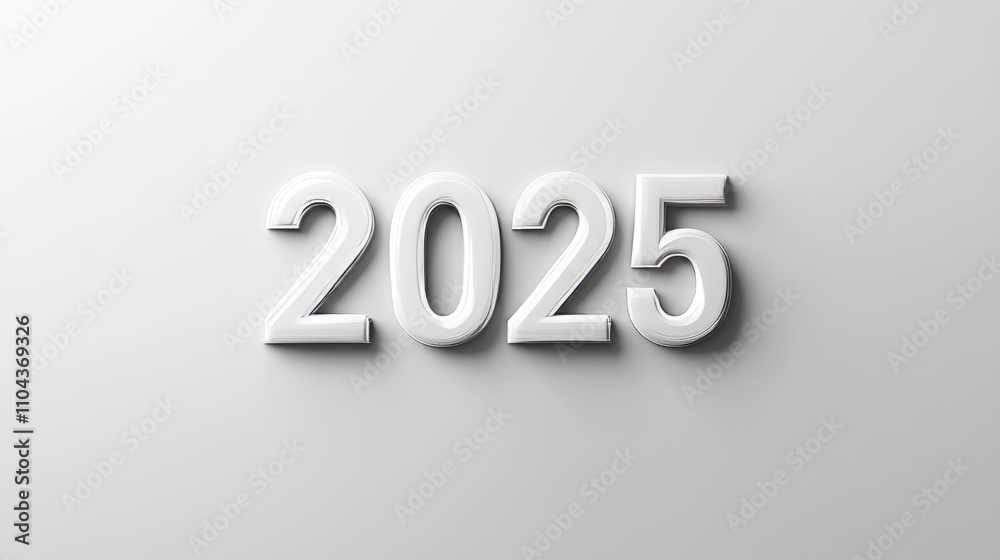White 2025 template isolated on white White 2025 template isolated on white