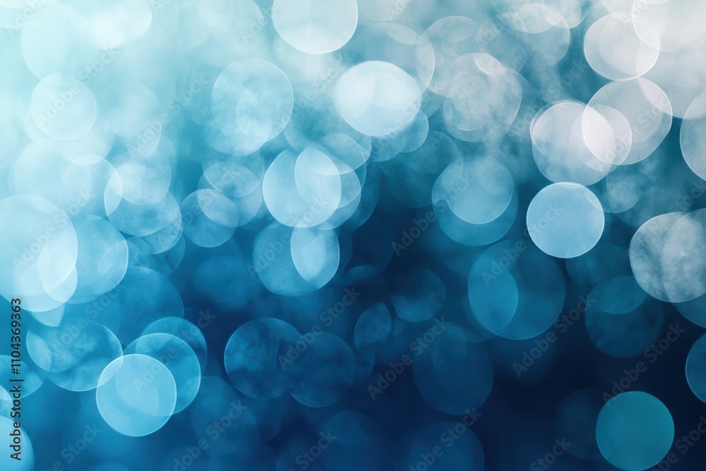 Abstract blue bokeh background creating a soft, dreamy atmosphere.