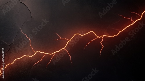 Close-up of a cracked surface with glowing orange lines, resembling lava or molten rock patterns against a dark textured background