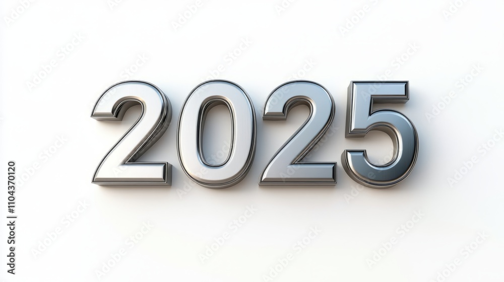 Silver 2025 template isolated on white Silver 2025 template isolated on white