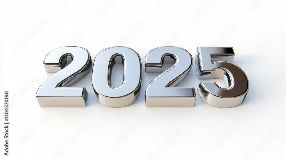 Silver 2025 template isolated on white Silver 2025 template isolated on white