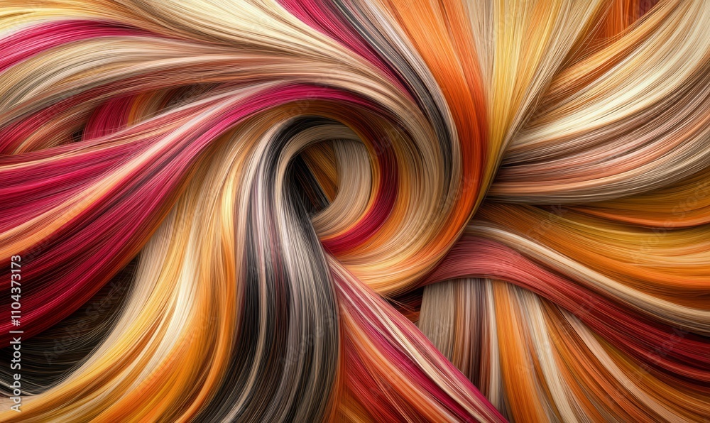 Vivid depiction of multi-shaded, intertwined hair strands showcasing vibrant blondes and reds, artistically representing the beauty and complexity of modern hairstyling trends Vivid depiction of multi-shaded, intertwined hair strands showcasing vibrant blondes and reds, artistically representing the beauty and complexity of modern hairstyling trends