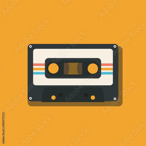 Vintage cassette flst icon vector design illustration, old music player vector design, retro media player vector design illustration. 