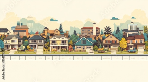 A Suburban Street Through Time: An Illustrated History of Housing Styles photo