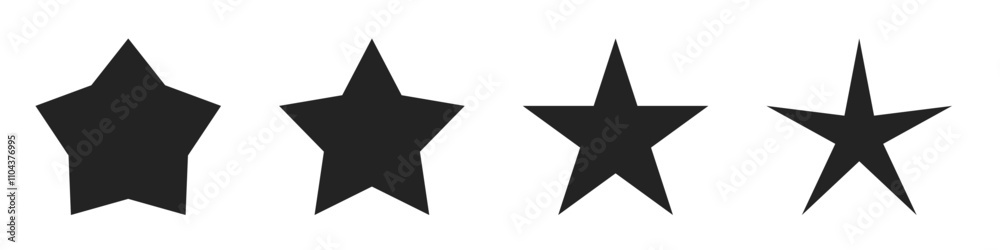 4 black stars illustration isolated collection set for decoration and User Interface. Vector icons in flat style 4 black stars illustration isolated collection set for decoration and User Interface. Vector icons in flat style