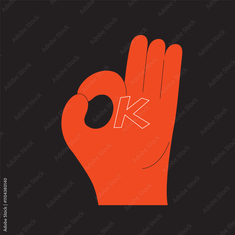Obraz premium Playful illustration featuring hand gestures. Okay sign, emoji, expressive details. Modern communication concepts.