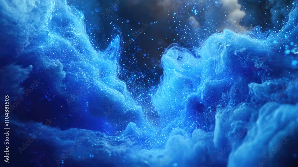 Dynamic Blue Futuristic Waves: Visualizing Data Flow and Connectivity in an Abstract Space Dynamic Blue Futuristic Waves: Visualizing Data Flow and Connectivity in an Abstract Space