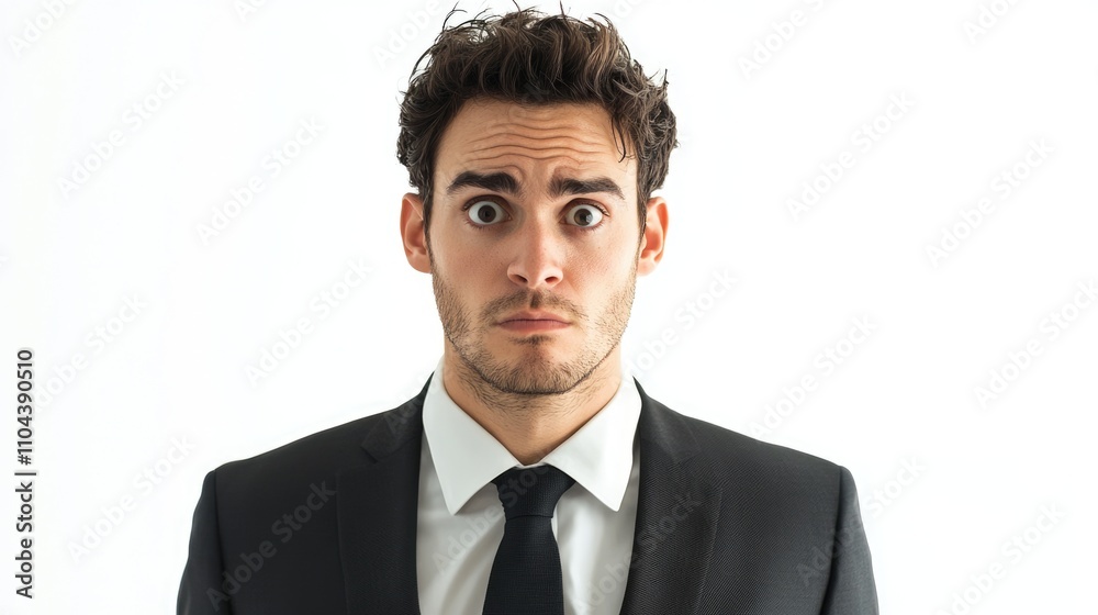 Doh! Portrait of a Confused Businessman Realizing a Mistake – Isolated on White Background Doh! Portrait of a Confused Businessman Realizing a Mistake – Isolated on White Background