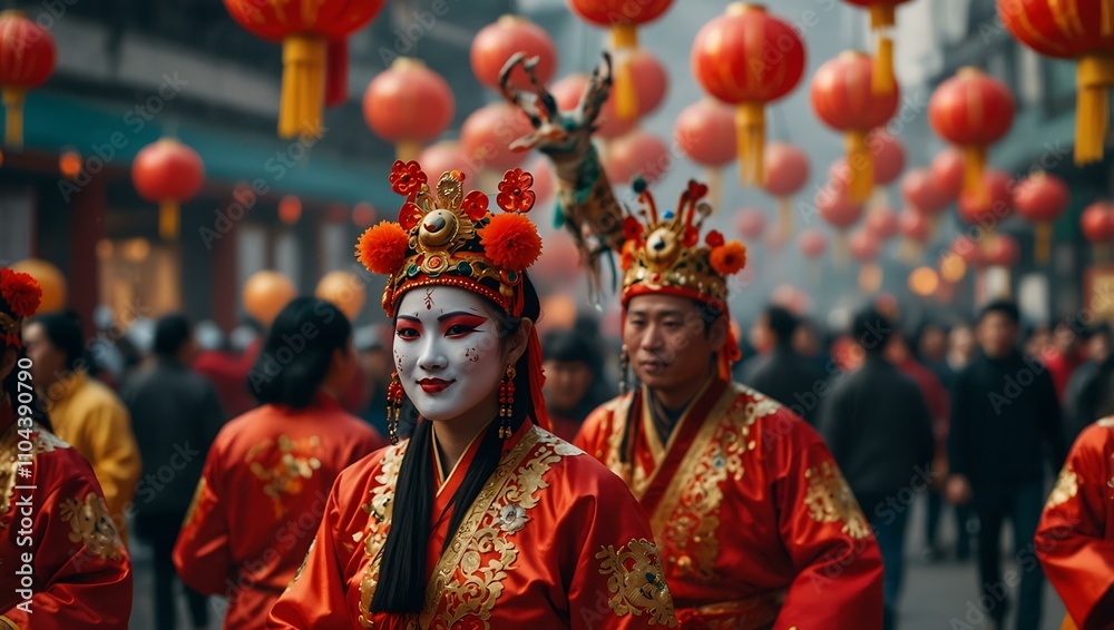 Fototapeta premium Chinese carnival celebrating the Lunar New Year.