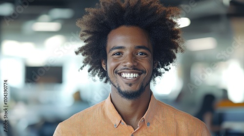 Cheerful African American Businessman in Modern Office, Smiling and Browsing Ideas on Laptop