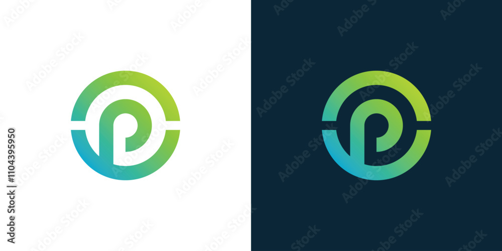 P Letter circle logo icon design template, simple P logo P Letter circle logo icon design template, simple P logo