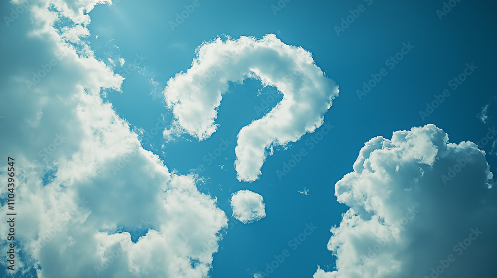 Fragenzeichen aus Wolken im blauen Himmel
Fragenzeichen aus Wolken im blauen Himmel