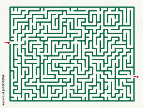 Labyrinth (brain game) vector graphic. Specially designed maze (labyrinth) fun game illustration.