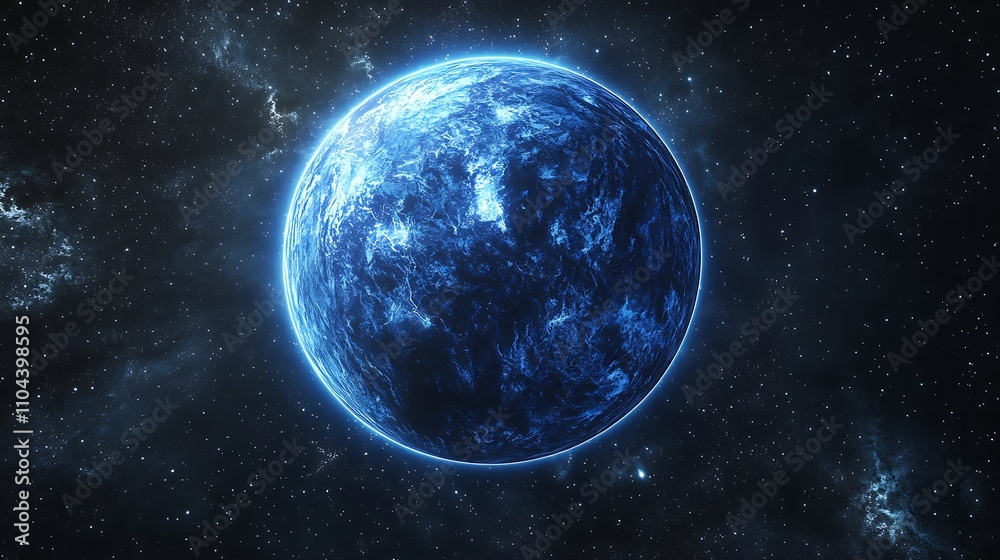 A blue Earth with sun rays shining on it against space planet A blue Earth with sun rays shining on it against space planet