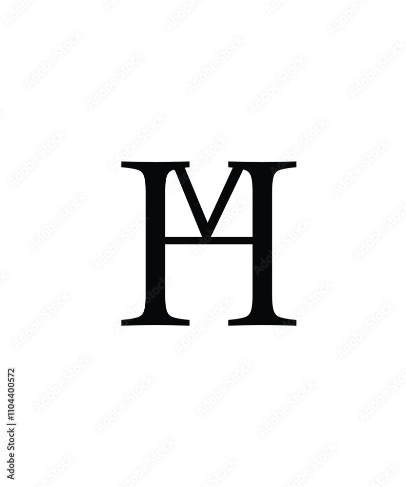 Hm letter logo design. abstract H M or M H letter logo. Vector illustration Hm letter logo design. abstract H M or M H letter logo. Vector illustration