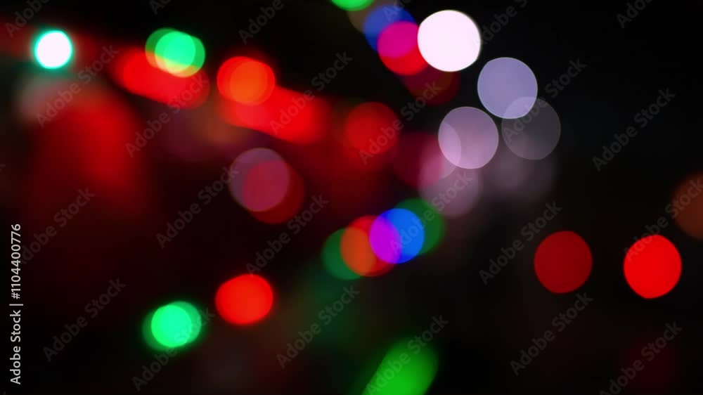 Colorful red bokeh light background footage