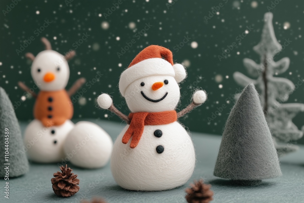 Paisagem de natal em miniatura com Papai Noel, renas e pinheiros cobertos de neve, estilo lúdico e colorido, criado por IA generativa. Paisagem de natal em miniatura com Papai Noel, renas e pinheiros cobertos de neve, estilo lúdico e colorido, criado por IA generativa.