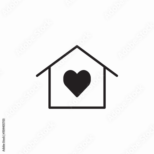 favorite house heart icon sign vector