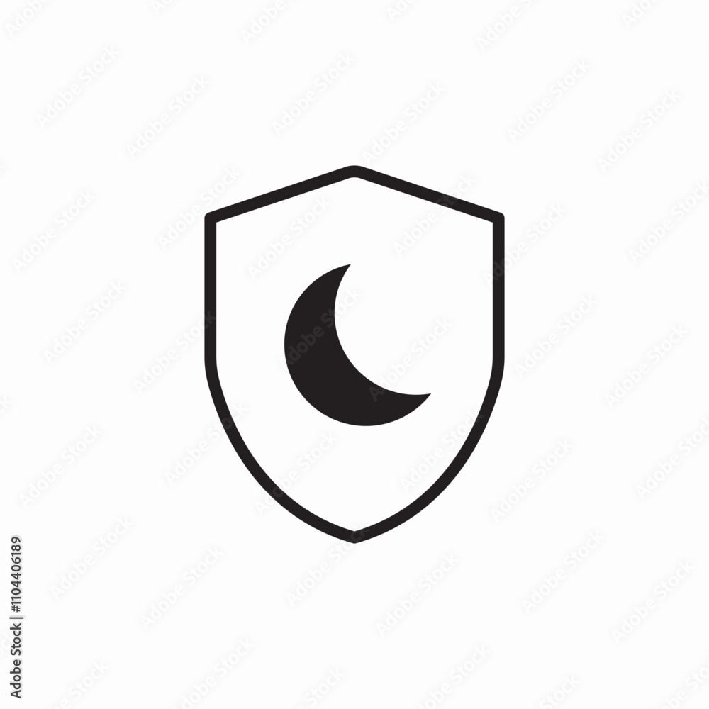 Naklejka premium night protection icon sign vector
