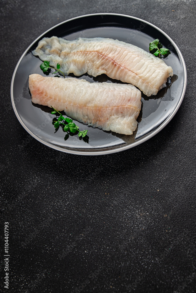 Raw fish fillet fresh tasty food dish delicious gourmet food background on the table rustic food top view copy space keto and paleo diet pescetarian Raw fish fillet fresh tasty food dish delicious gourmet food background on the table rustic food top view copy space keto and paleo diet pescetarian