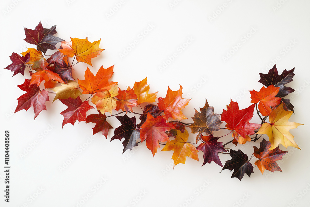 Naklejka premium Bunte Herbstblätter auf weißem Hintergrund