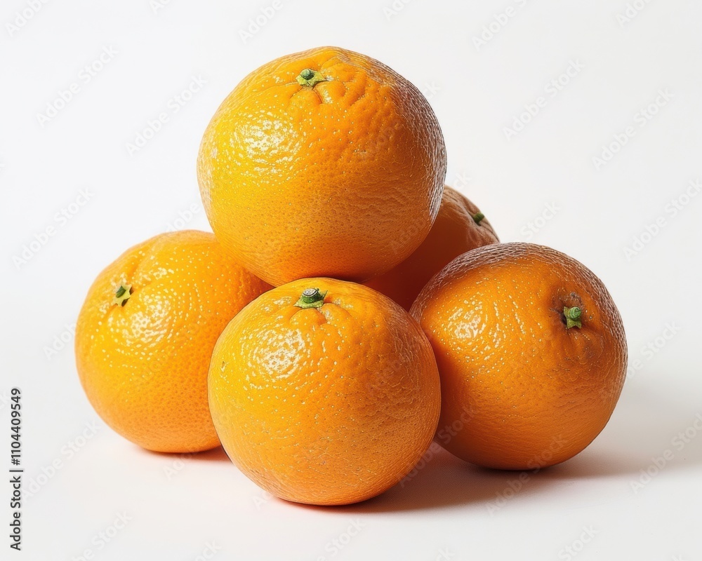 A vibrant stack of fresh oranges against a clean white background. A vibrant stack of fresh oranges against a clean white background.