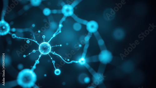 Wallpaper Mural Illustration of a brain neuron with highlighted synapses and action potentials. Torontodigital.ca