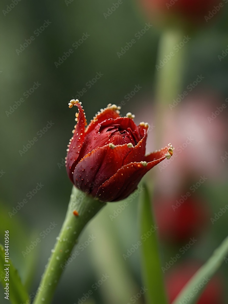 Close-up of a flower with red spots. Close-up of a flower with red spots.