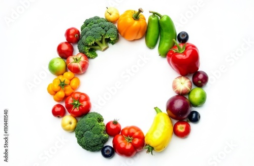 fruits are laid out in a circle
