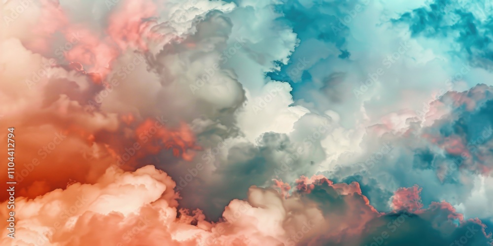 Vivid cloudscape abstract with a blend of reds, oranges, pinks, yellows, whites and grays. The colors are layered to create a textured sky. Vivid cloudscape abstract with a blend of reds, oranges, pinks, yellows, whites and grays. The colors are layered to create a textured sky.