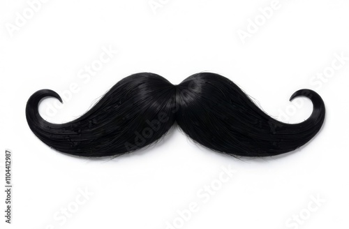 black mustache on white background