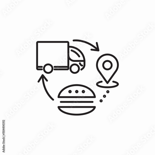 food delivery cycle icon sign vector