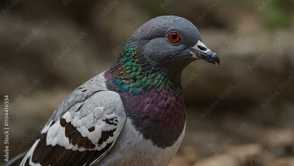 Close-up of a pigeon symbolizing peace. Close-up of a pigeon symbolizing peace.