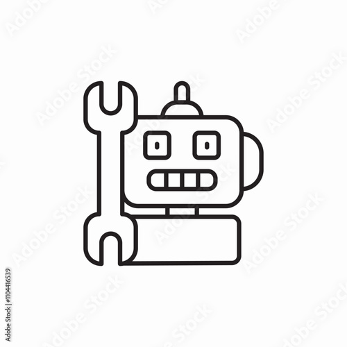 robot engineering icon sign vector