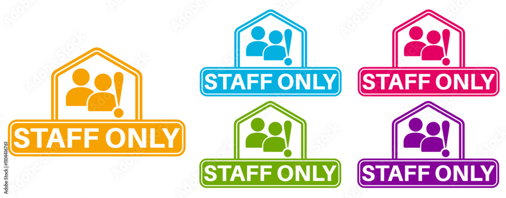 set staff only icon sign. do not enter sign staff only symbol label template design vector illustration set staff only icon sign. do not enter sign staff only symbol label template design vector illustration